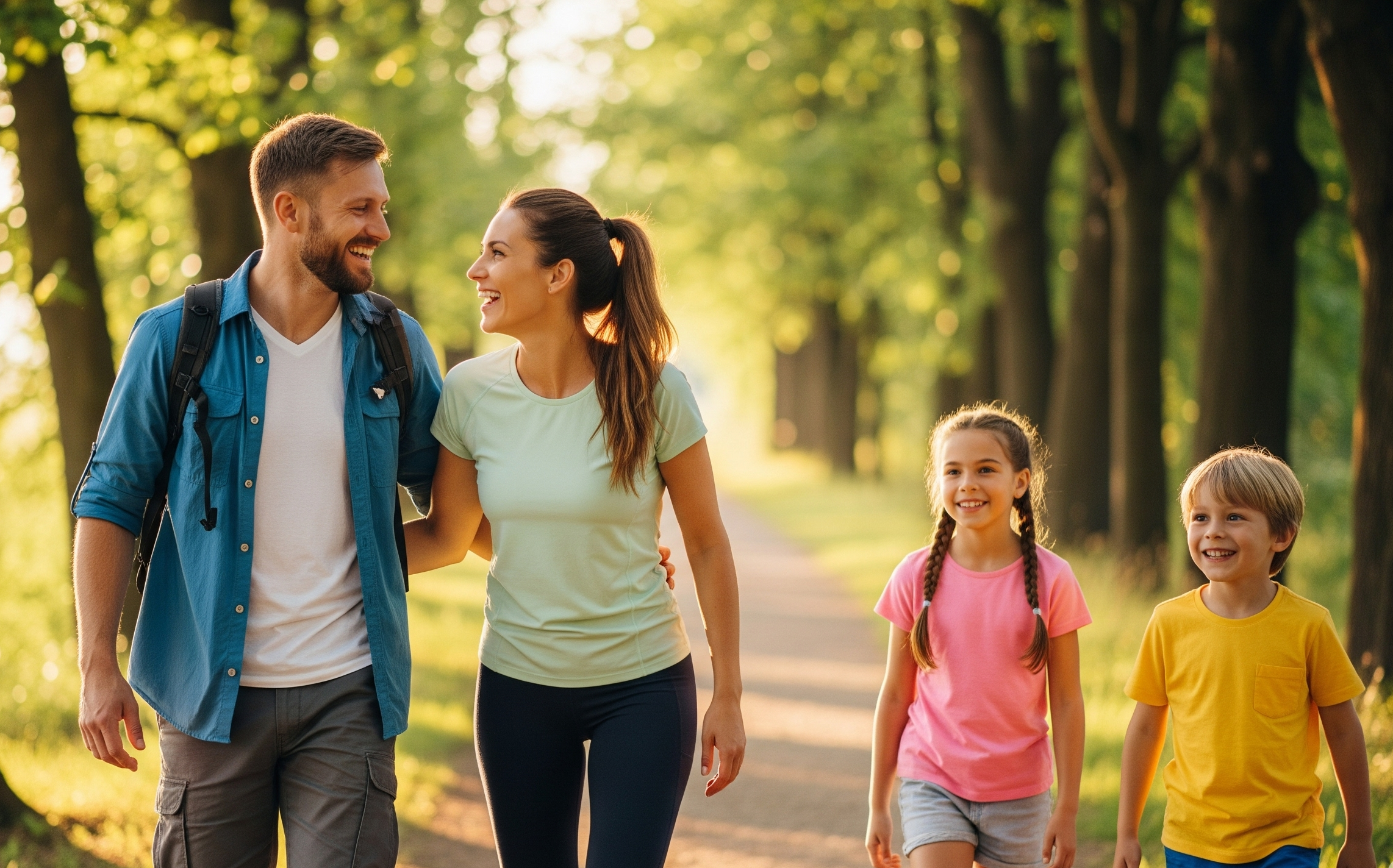 Family Hiking Texas, Couple Enjoying Outdoors.