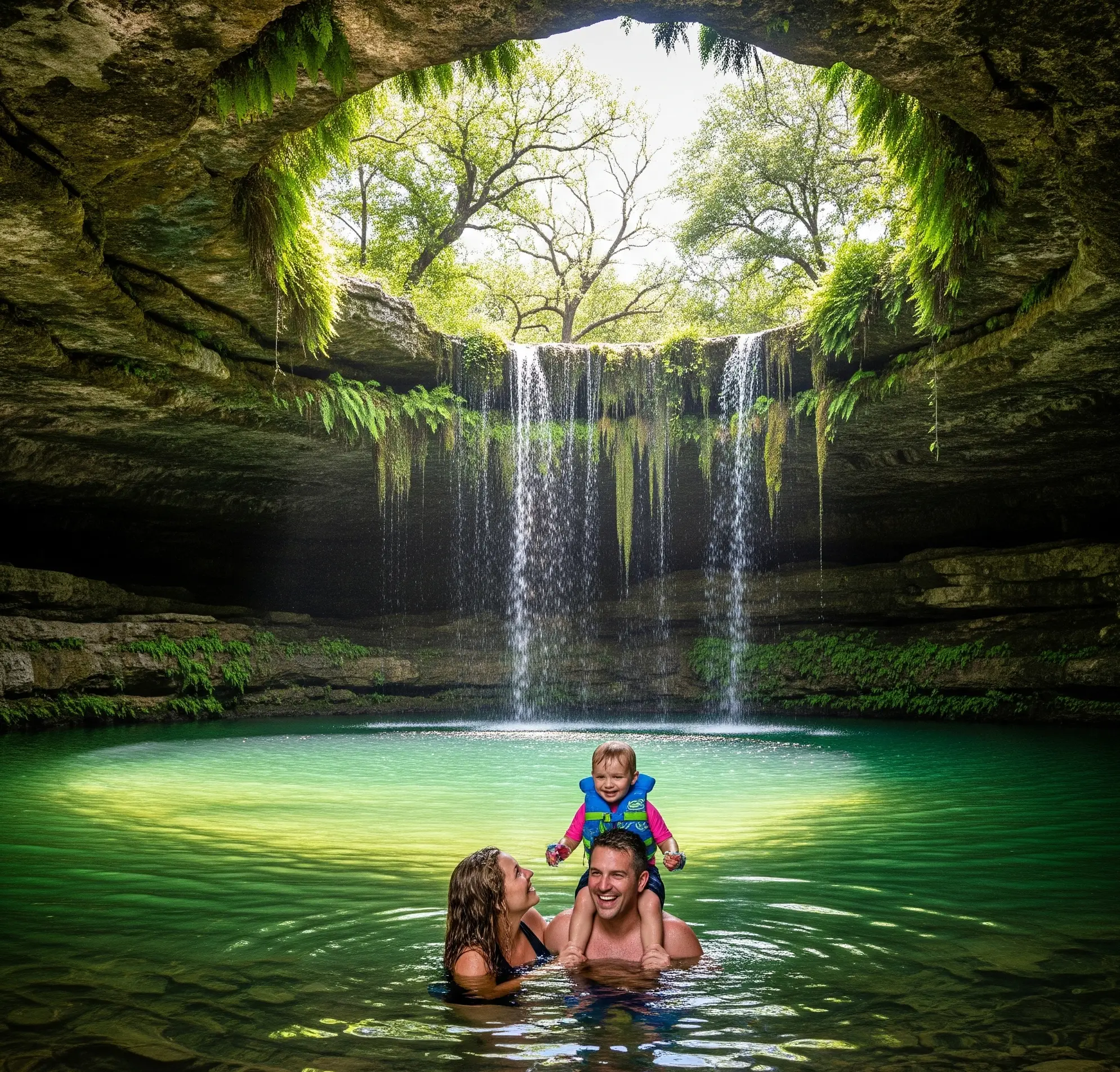 Family Enjoying The Day At The Pool Reserve