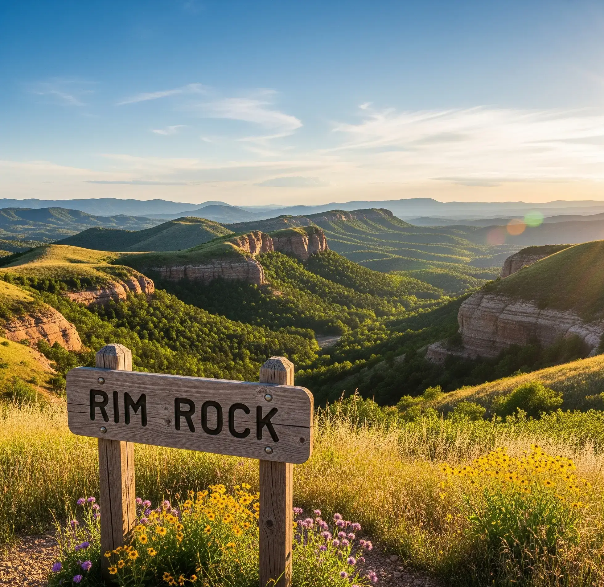 A Beautiful Shot Of The Rolling Hills And Scenic Views Characteristic Of The Rim Rock Area